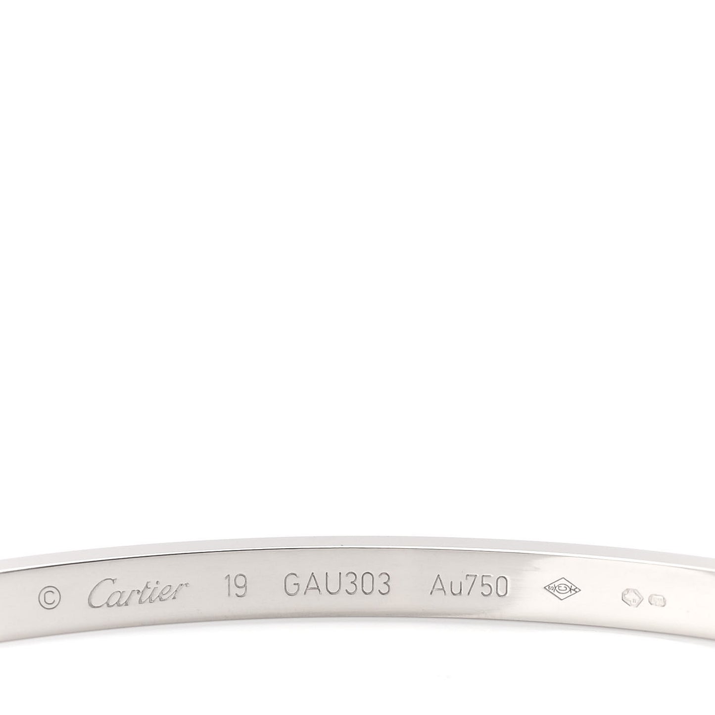 18K White Gold Small LOVE Bracelet 19