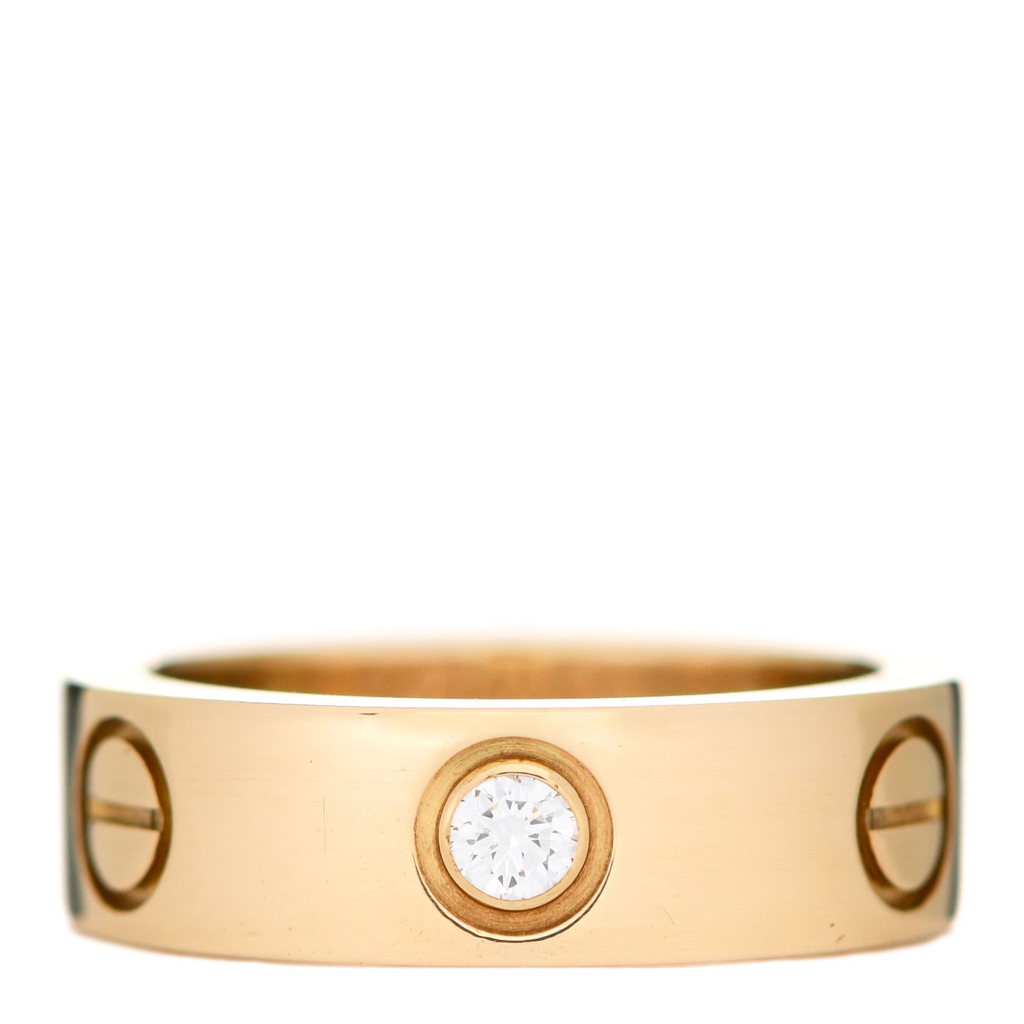 18K Yellow Gold 3 Diamond 5.5mm LOVE Ring 49 5