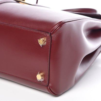 Celine Satinated Calfskin Medium 16 Top Handle Bag Light Burgundy 8 of 10