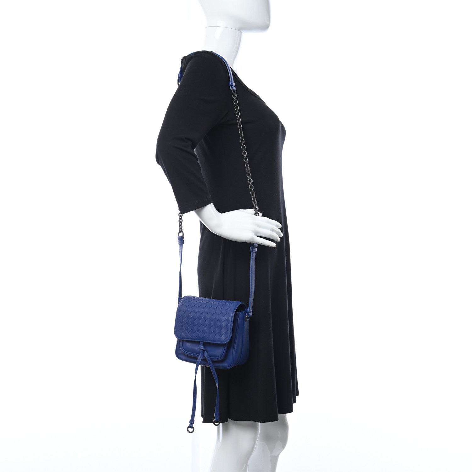 Bottega Veneta Nappa Intrecciato Mini Saddle Crossbody Blue 2 of 11