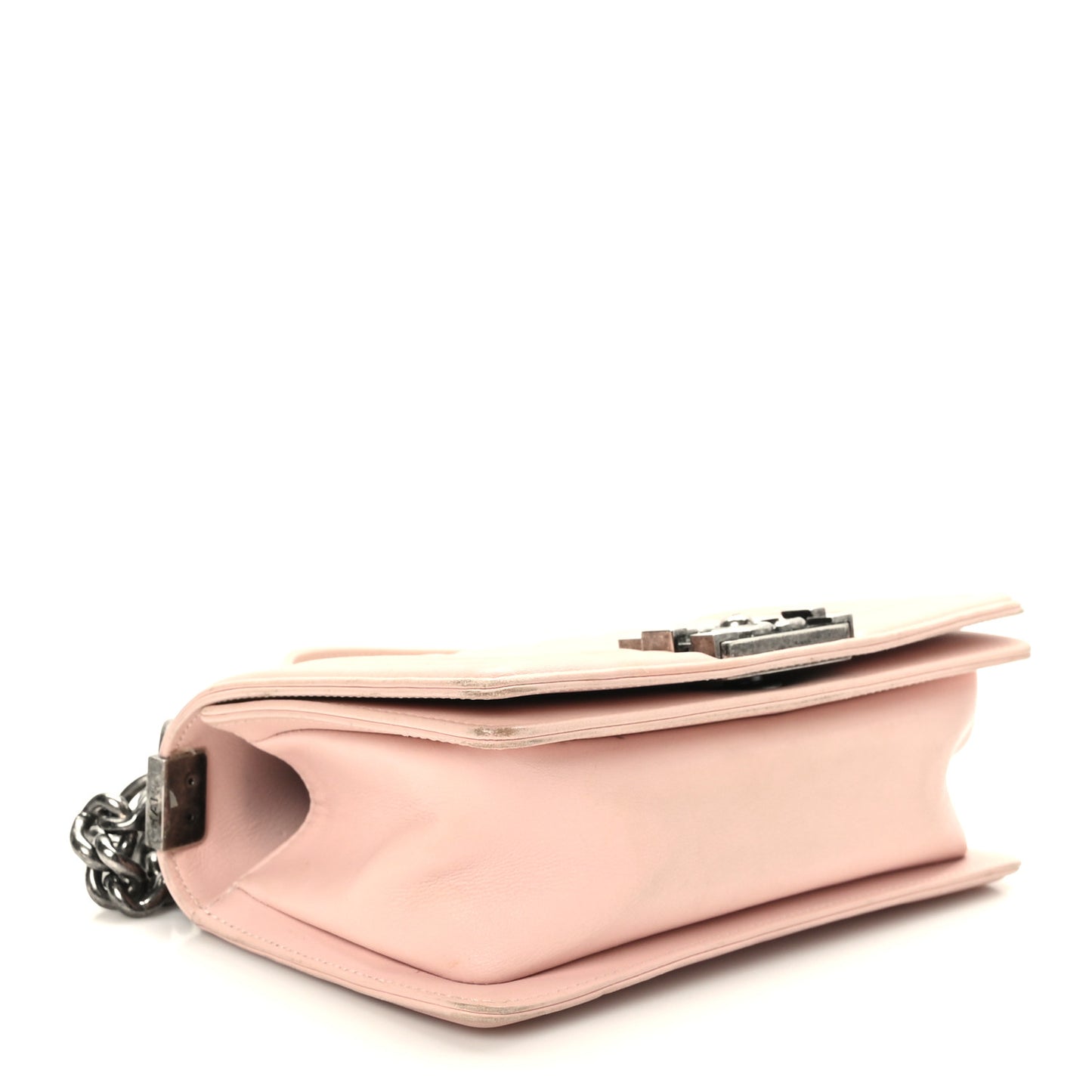 Lambskin Quilted Small Boy Flap Light Pink