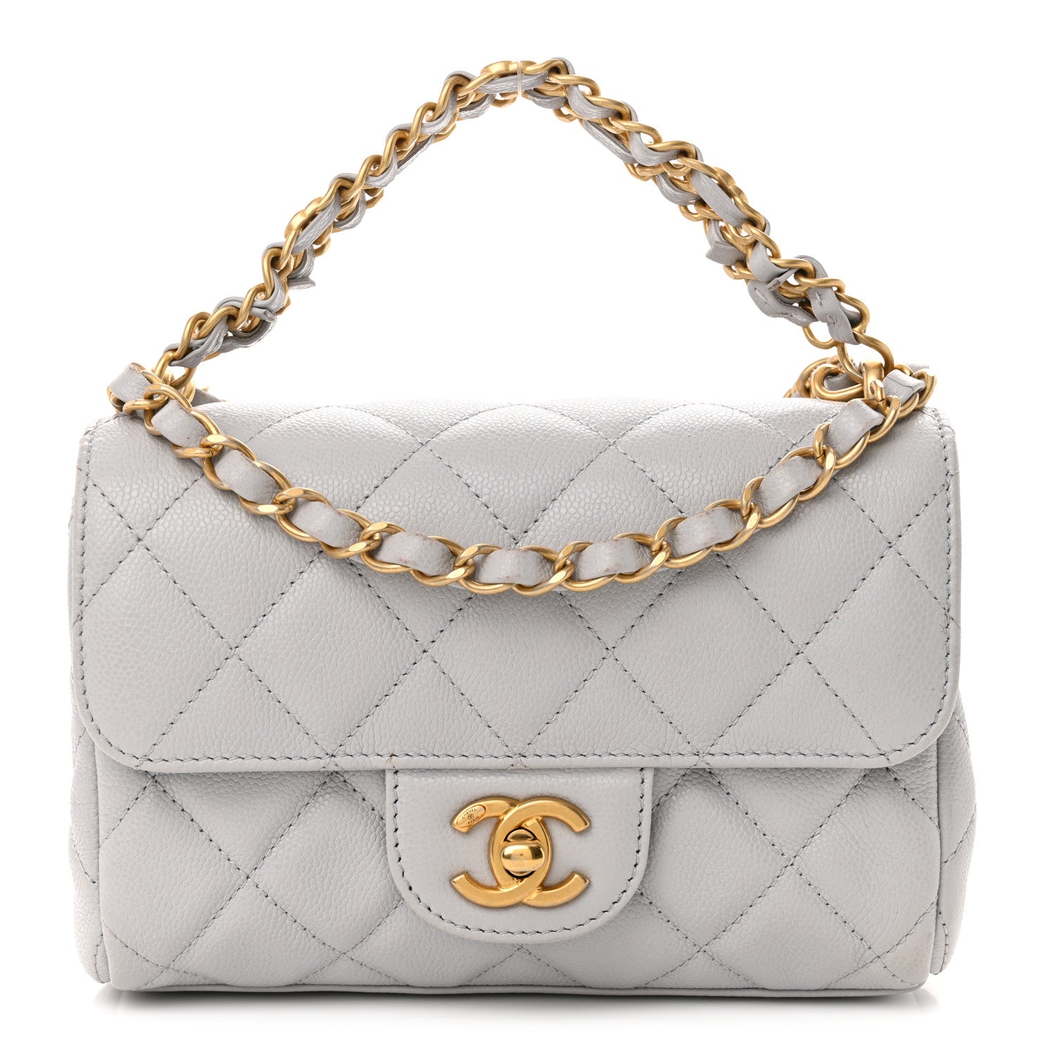 Chanel Caviar Quilted Mini Flap Grey 1 of 11