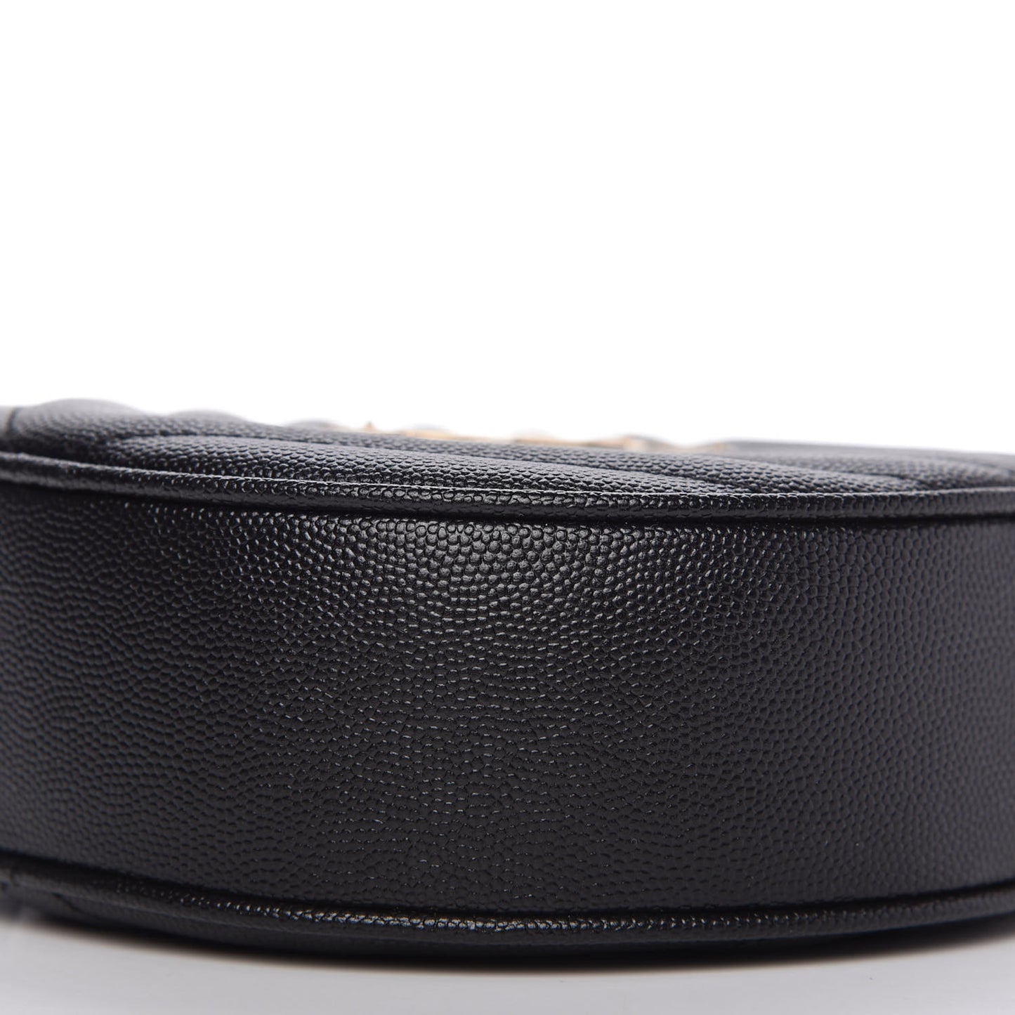 Grain De Poudre Matelasse Chevron Quilted Round Vinyle Camera Bag Black