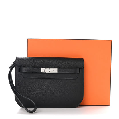 Hermes Togo Verso Kelly Depeches 25 Pouch Black Bamboo 12 of 12