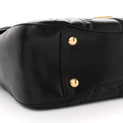 Salvatore Ferragamo Calfskin Quilted Gancini Top Handle Flap Bag Black 8 of 12