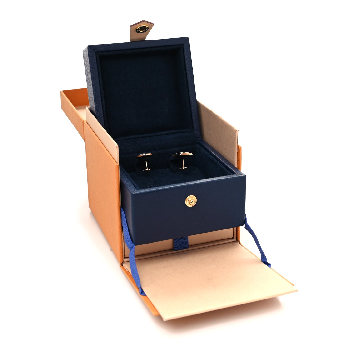 18K Pink Gold Mother of Pearl Color Blossom Star & Sun Stud Earrings