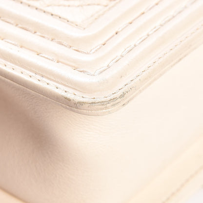 Chanel Calfskin Double Stitch Small Boy Flap White 11 of 13
