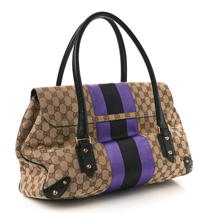 Gucci Monogram Horsebit Web Tom Ford Tote Brown Purple 3 of 13