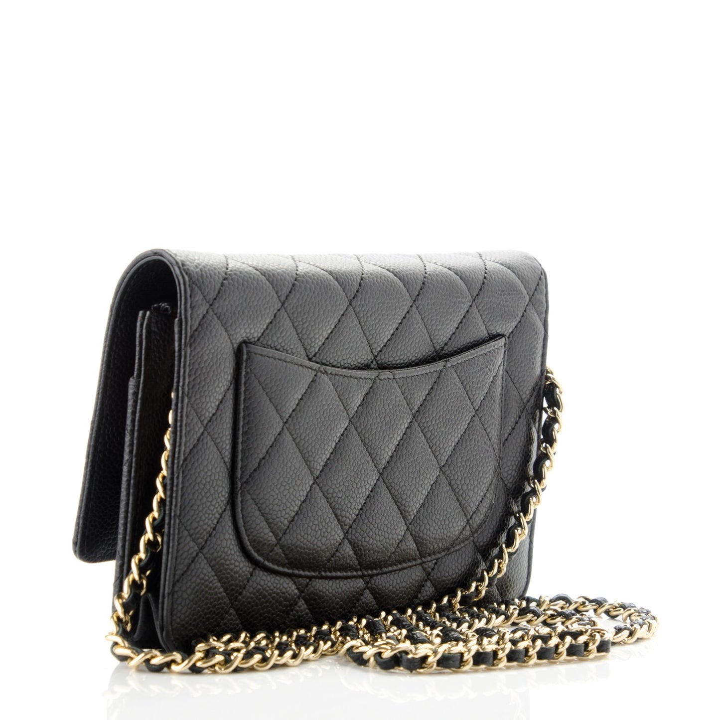 Caviar Quilted Wallet On Chain WOC Black