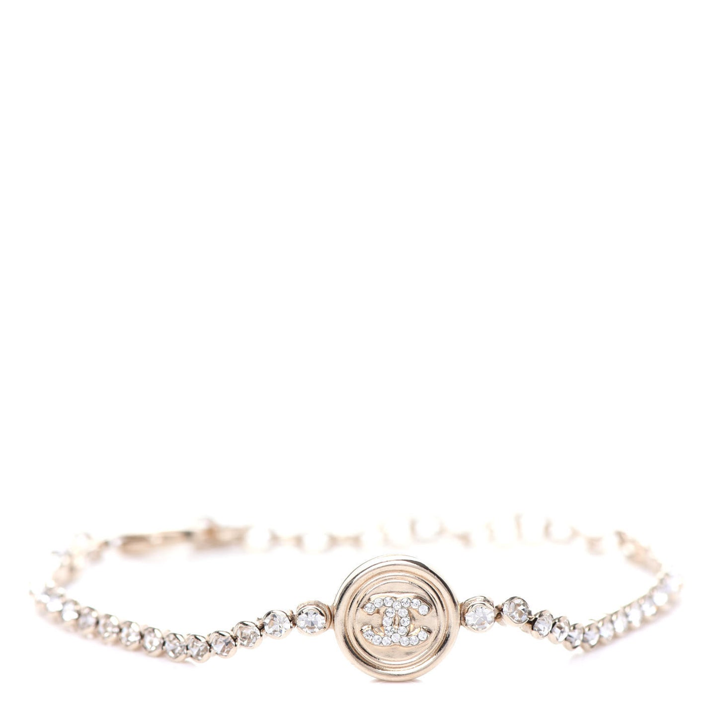 Crystal CC Chain Bracelet Gold