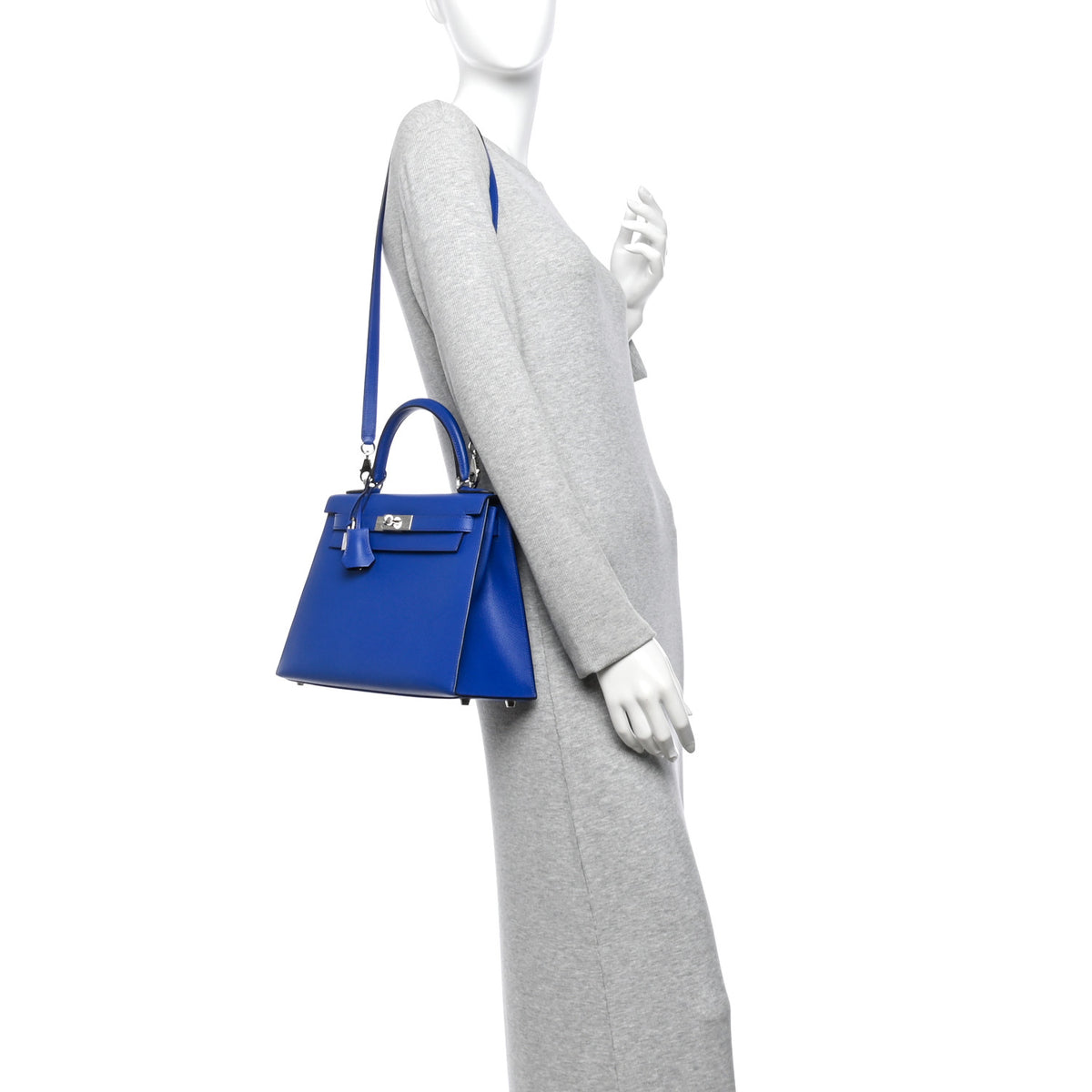Hermes Epsom Verso Kelly Sellier 28 Bleu Royal Anemone 2 of 11