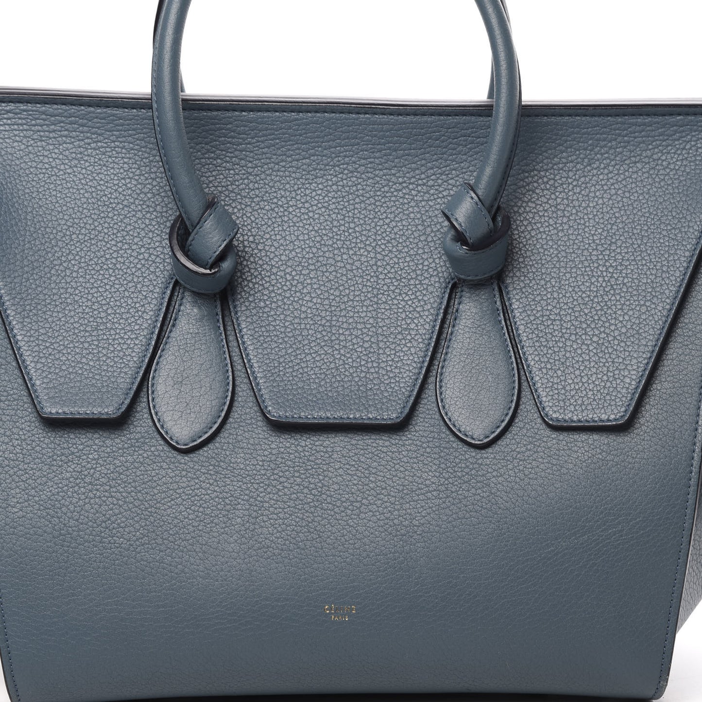 Crisped Calfskin Small Tie Knot Tote Slate Blue