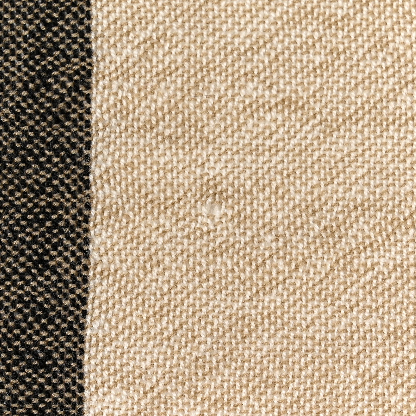 Wool Half Mega Check Fringe Scarf Camel