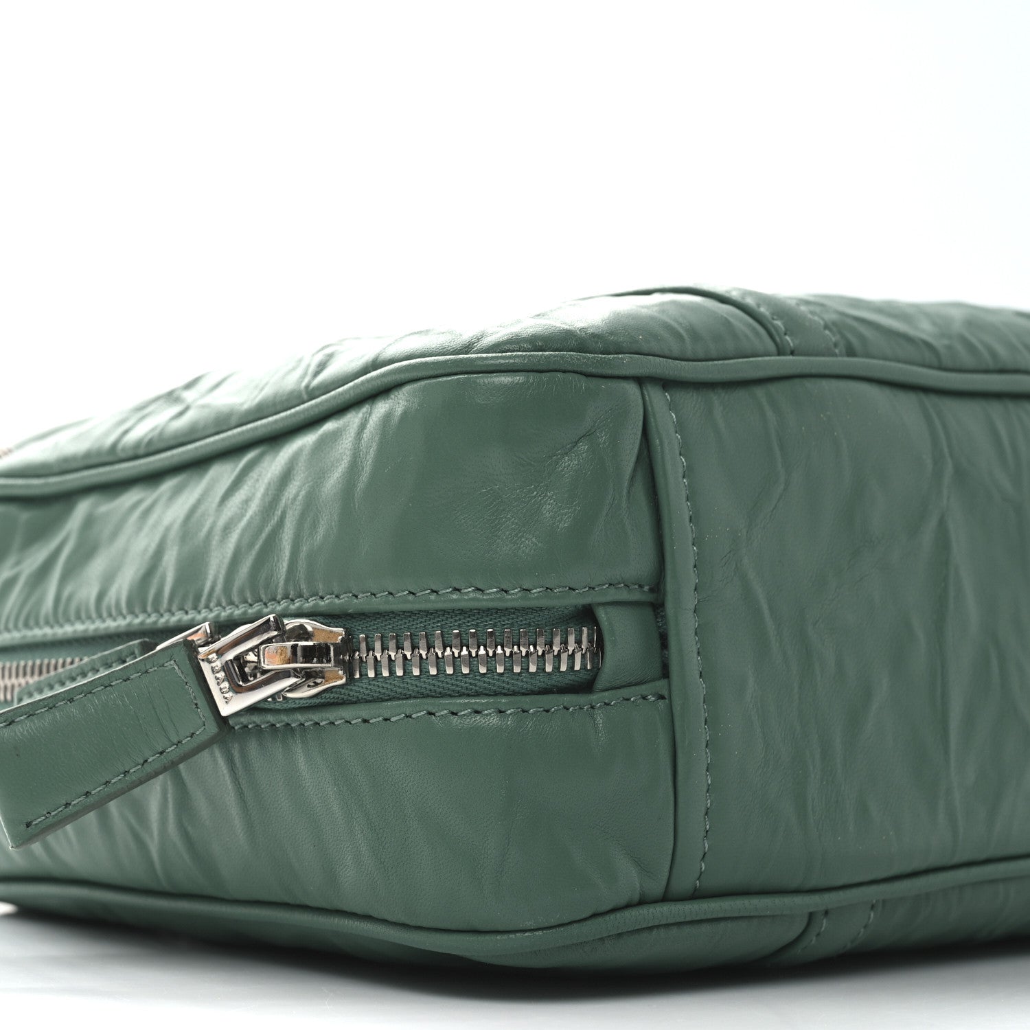 Prada Nappa Antique Medium Re-Edition 2001 Two Handle Bag Green 8 of 9