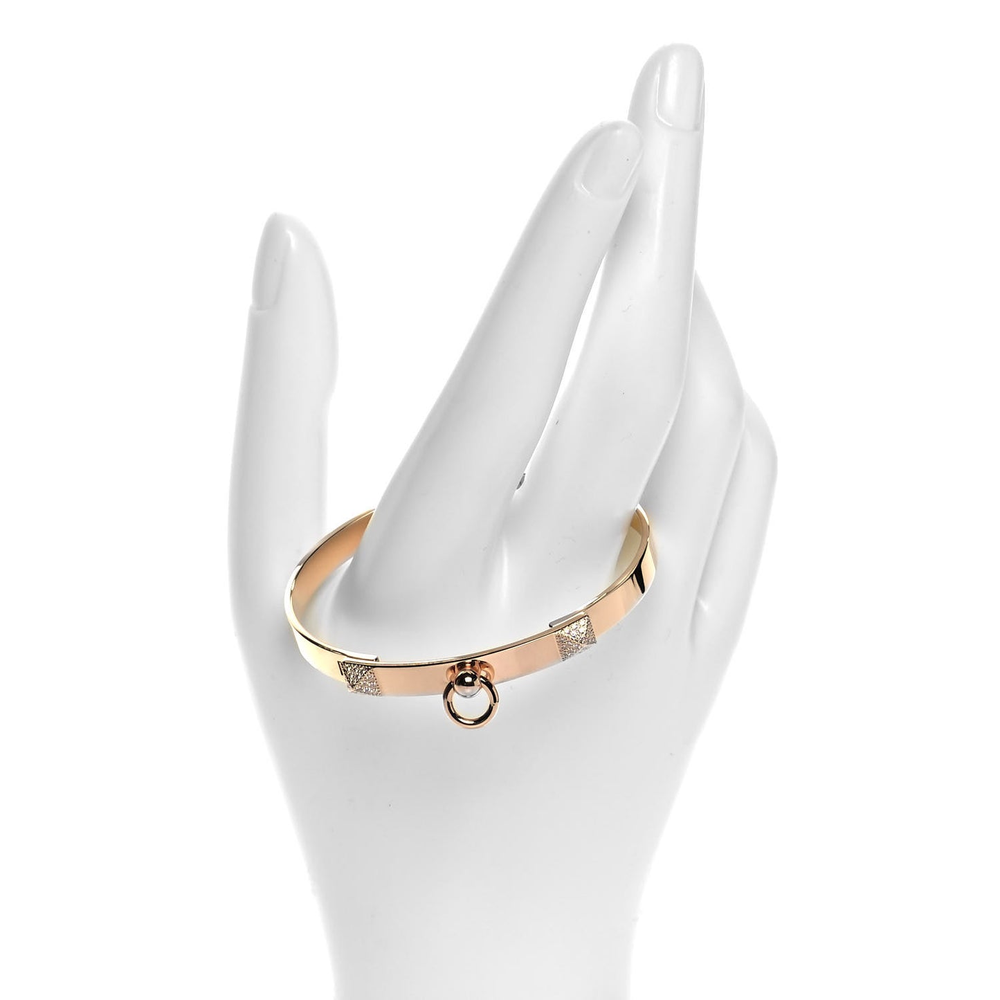 18K Rose Gold Diamond PM Collier De Chien Bracelet SH