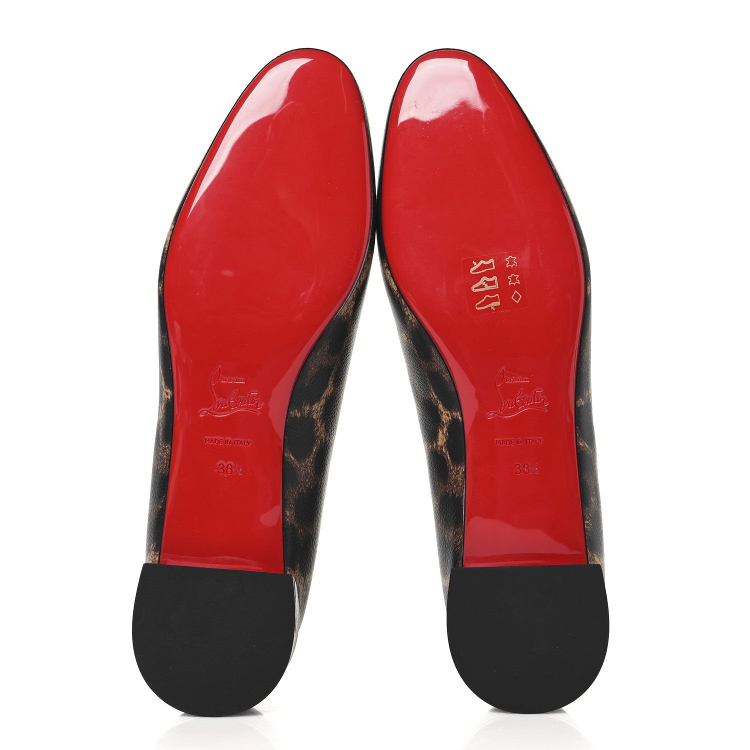 Christian Louboutin Calfskin Leopard Sweetie Jane Ballerina Flats 38.5 Multicolor 6 of 9