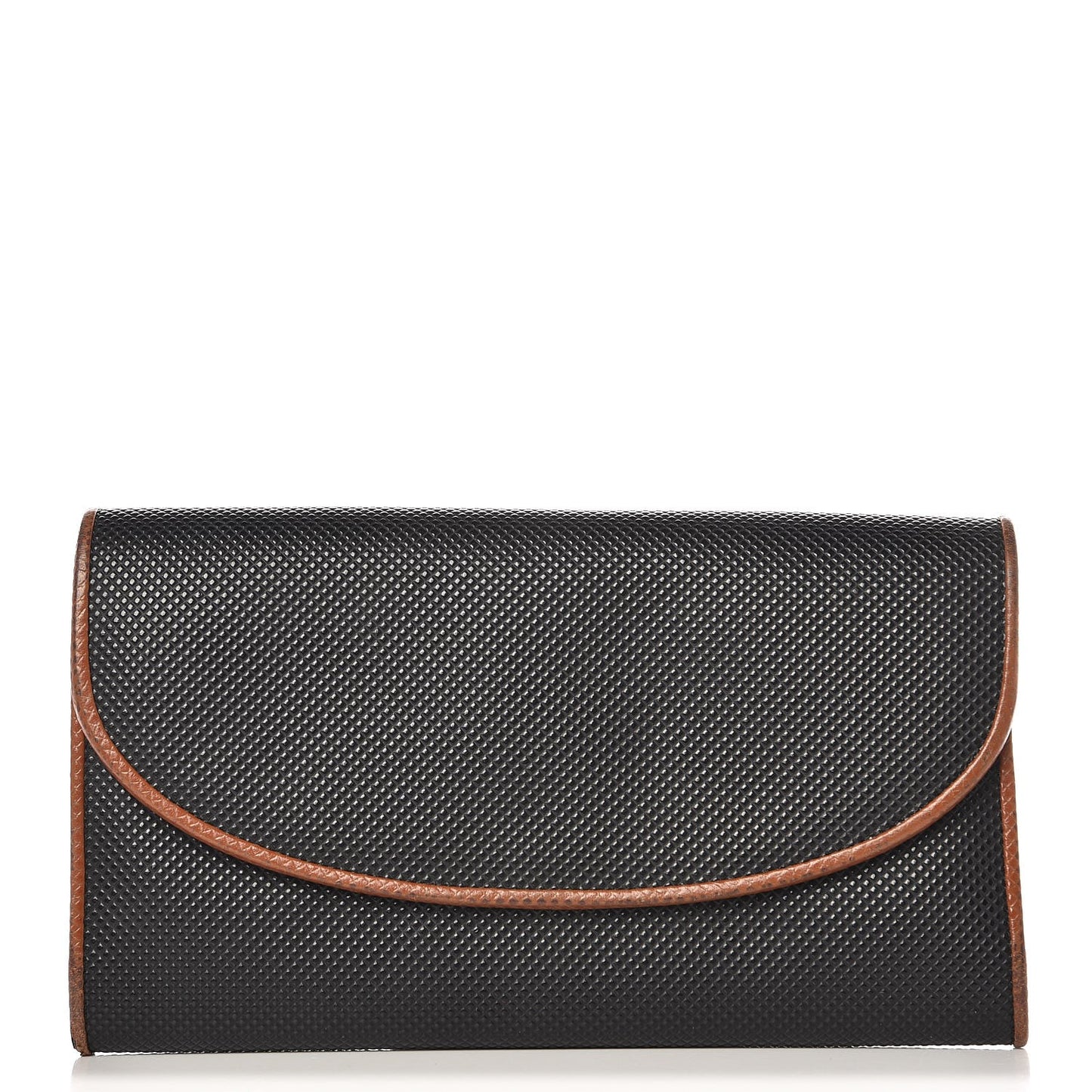 Rubberized Canvas Marco Polo Long Flap Wallet Black Brown