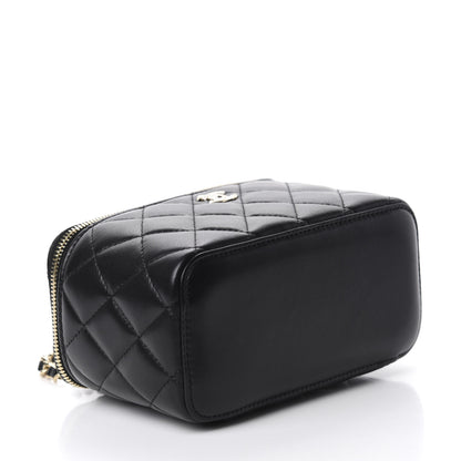 Chanel Lambskin Quilted Trendy Small Vanity Case With Chain Black 4 of 12
