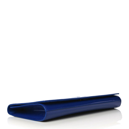 Saint Laurent Patent Calfskin Monogram Large Belle De Jour Clutch Royal Blue 4 of 15