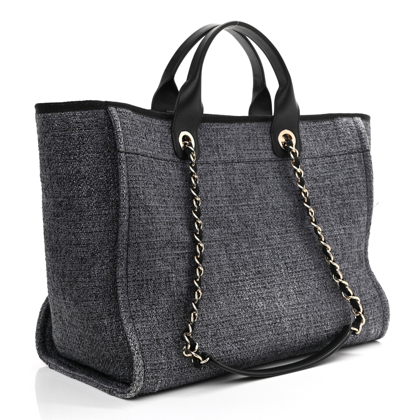 Lurex Boucle Medium Deauville Tote Black