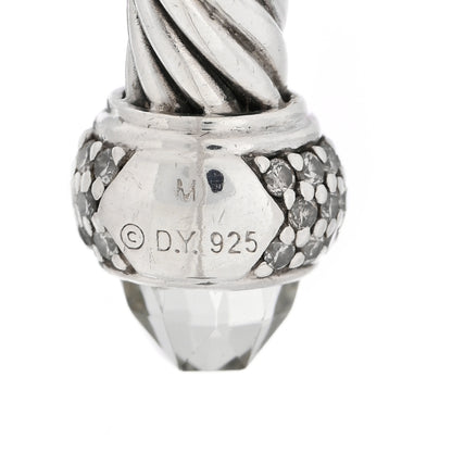 David Yurman Sterling Silver Diamond Prasiolite 5mm Cable Classics Bracelet 3 of 3
