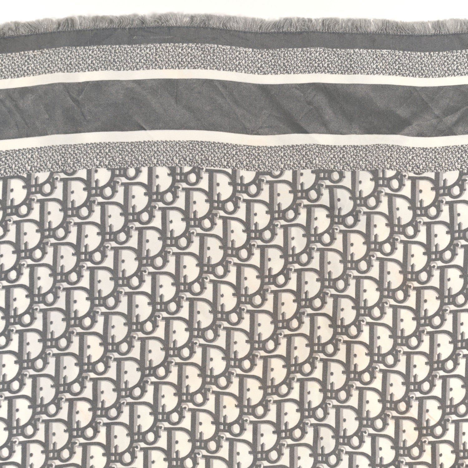 Christian Dior Silk Oblique Scarf Grey 3 of 3