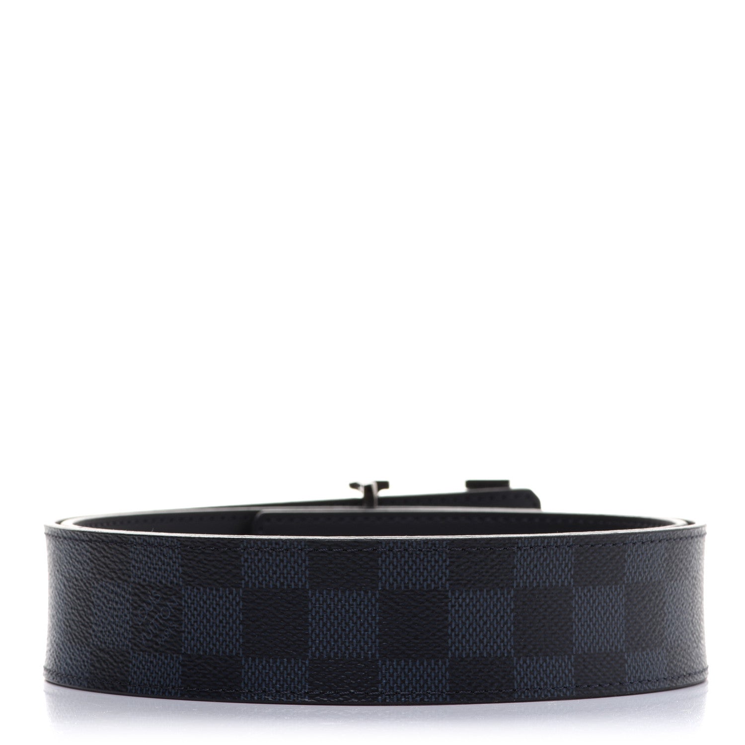 Louis Vuitton Damier Cobalt Calfskin 40mm LV Initiales Reversible Belt 90 36 Black 2 of 6