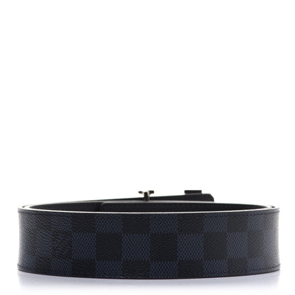 Louis Vuitton Damier Cobalt Calfskin 40mm LV Initiales Reversible Belt 90 36 Black 2 of 6