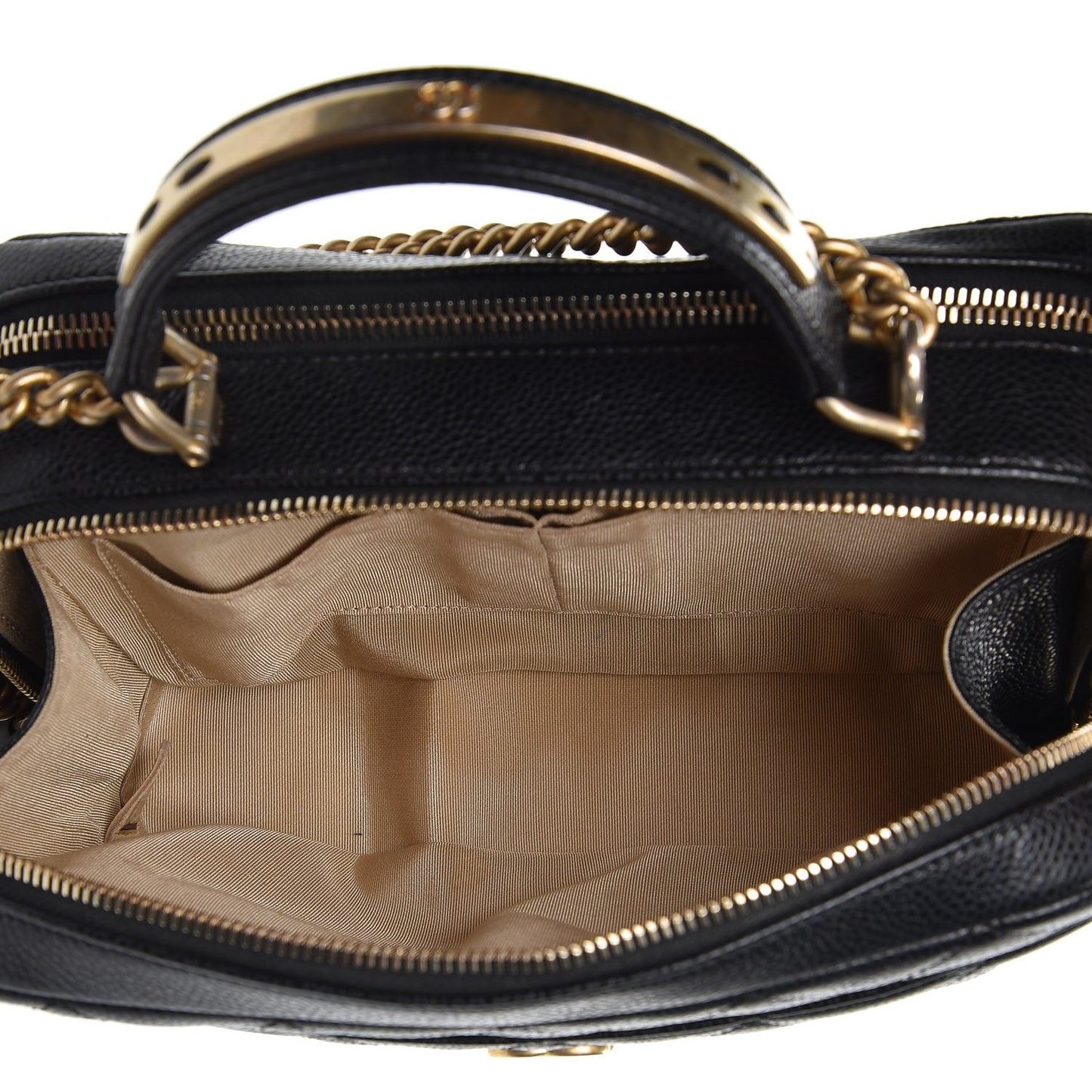 Caviar Quilted Small Carry Around Bowling Bag Black