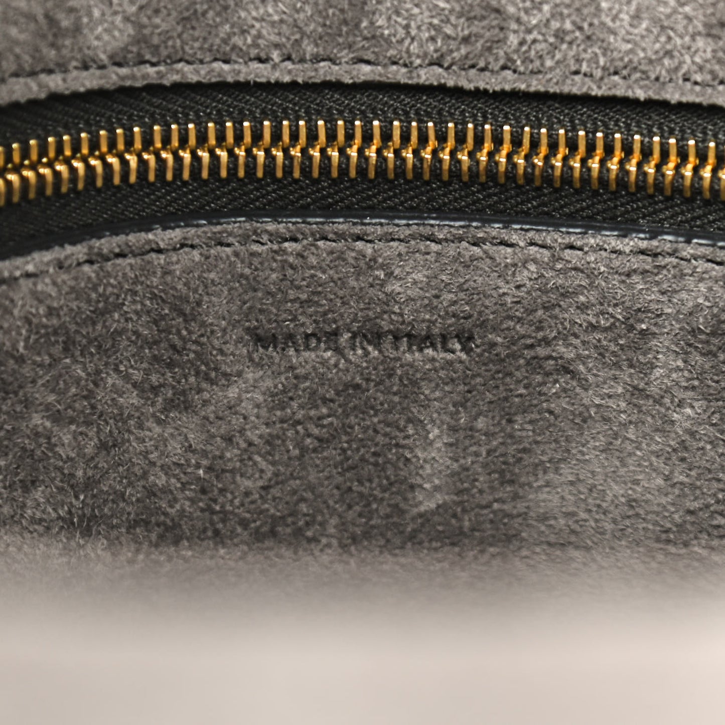 Soft Grained Calfskin Sangle Bucket Bag Grey