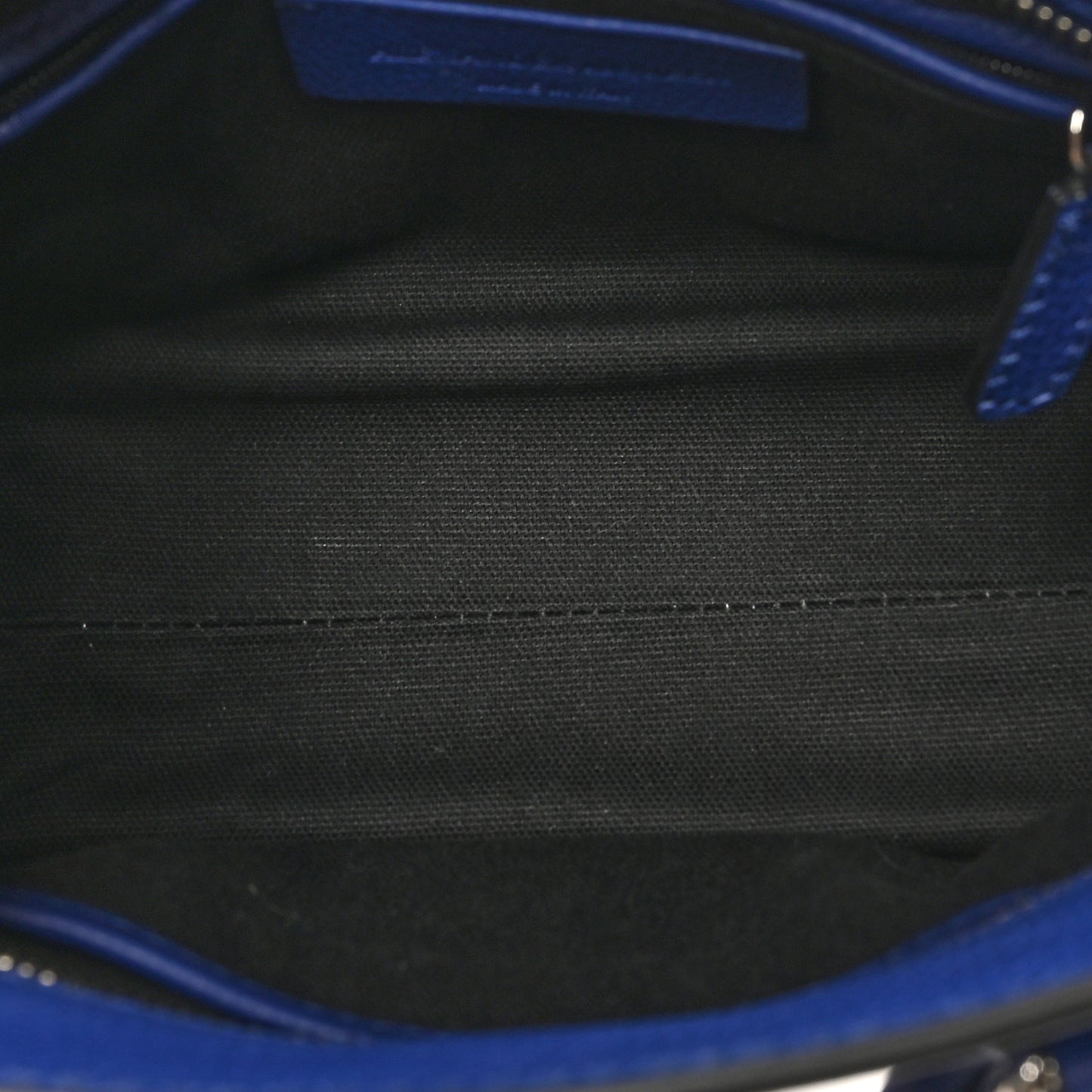 Pebbled Calfskin Mini Skull Padlock Zip Around Tote Ultramarine
