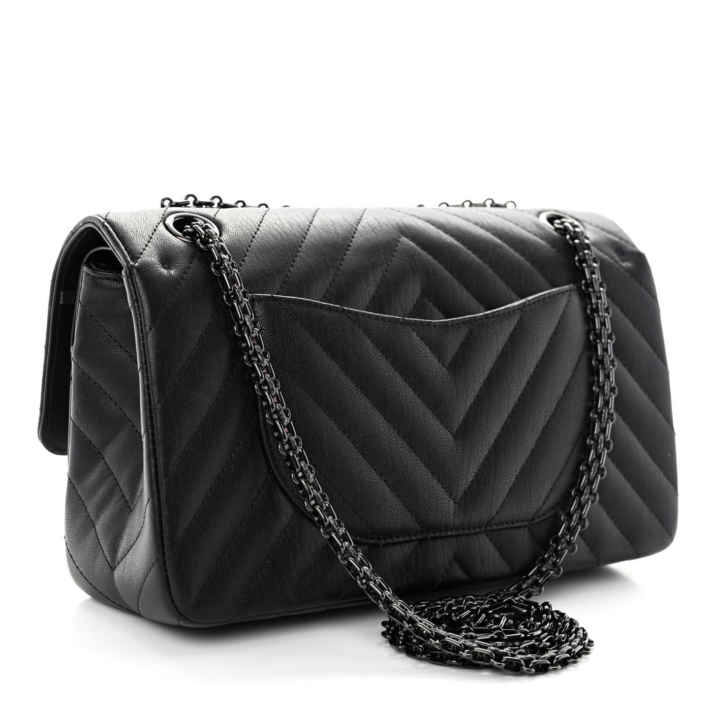 Sheepskin Chevron Quilted 2.55 Reissue 225 Double Flap So Black