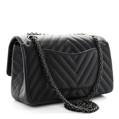 Chanel Sheepskin Chevron Quilted 2.55 Reissue 225 Double Flap So Black 3 of 13