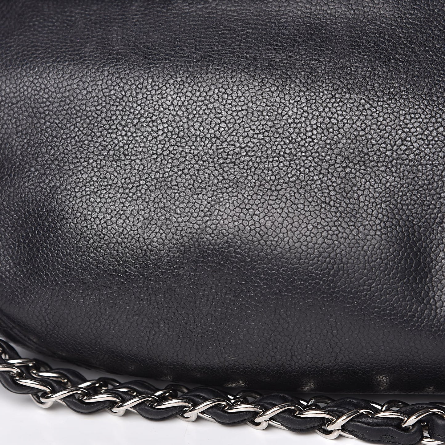 Caviar Half Moon Large Flap Black