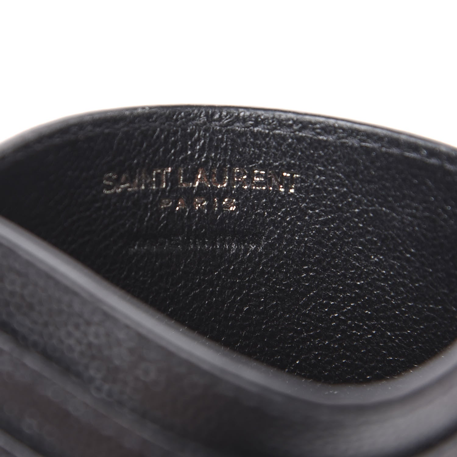 Saint Laurent Grain De Poudre Geo Print Monogram Credit Card Case Black White 4 of 6