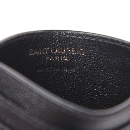 Saint Laurent Grain De Poudre Geo Print Monogram Credit Card Case Black White 4 of 6