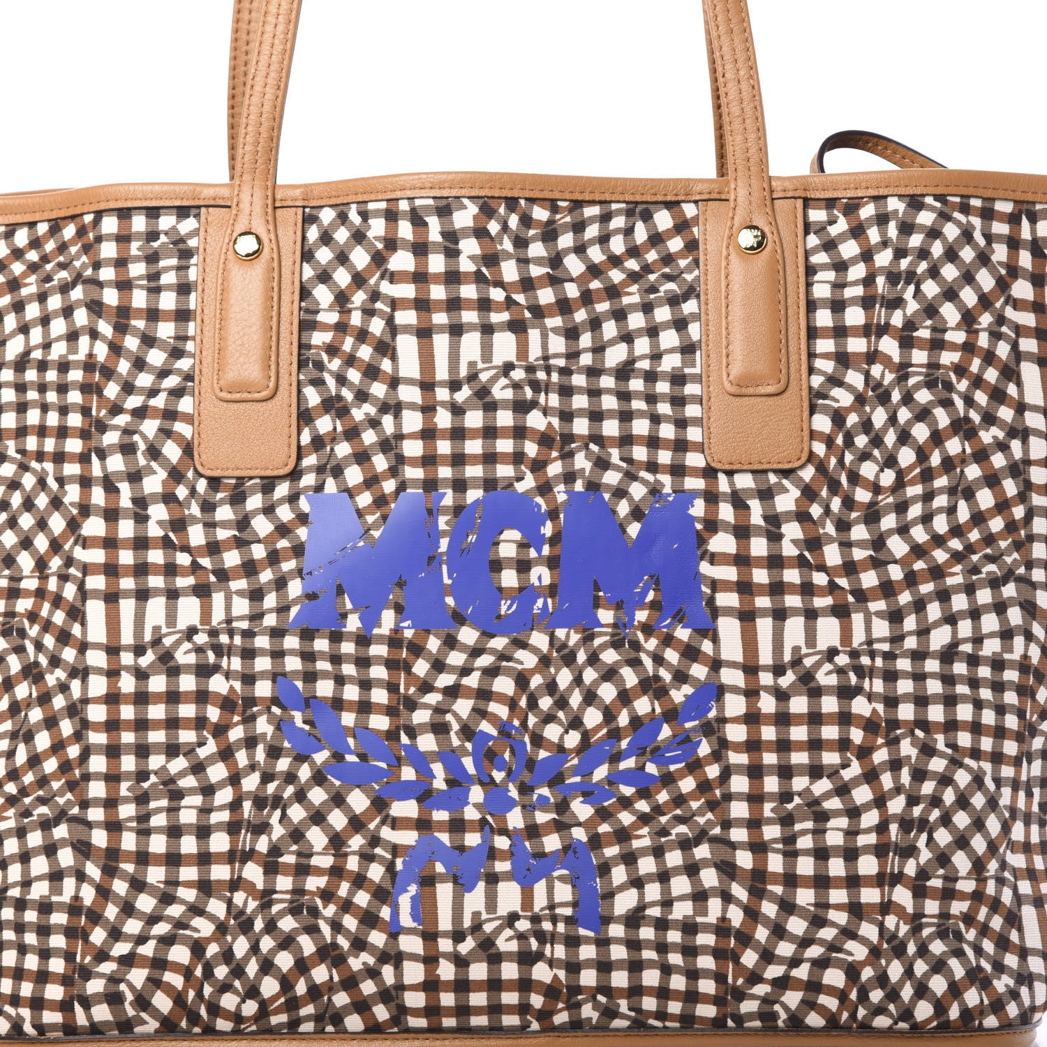 MCM Visetos Medium Liz Reversible Shopper Tote Cognac 12 of 14