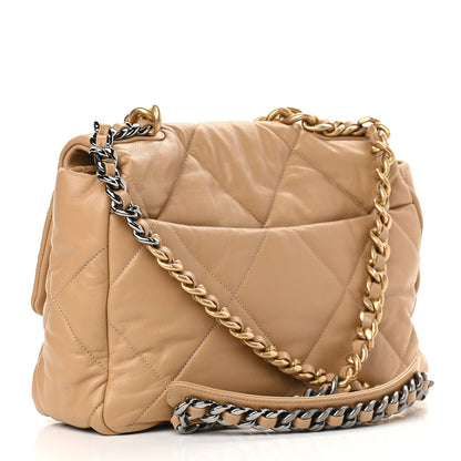 Chanel Goatskin Quilted Large Chanel 19 Flap Beige 2 of 8