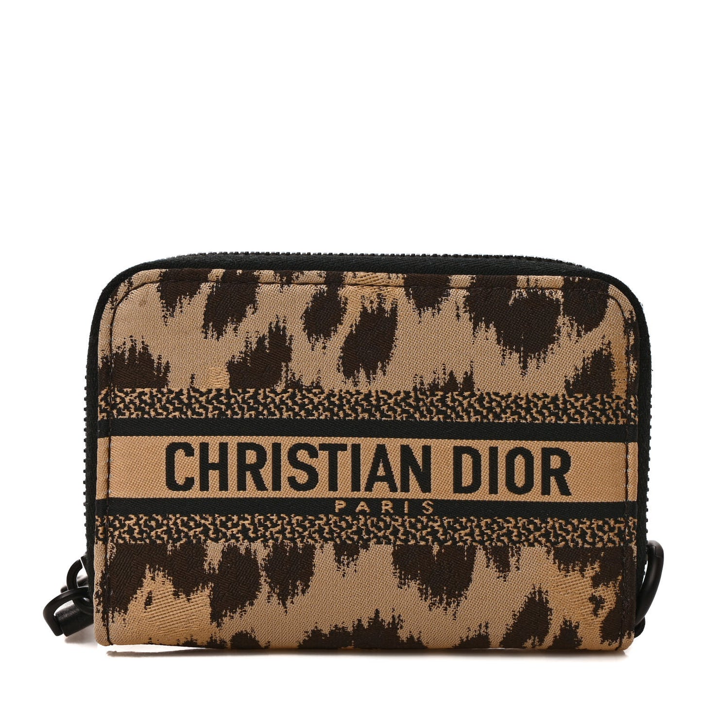 Technical Fabric Embroidered Mizza DiorTravel Detachable Card Holder Beige