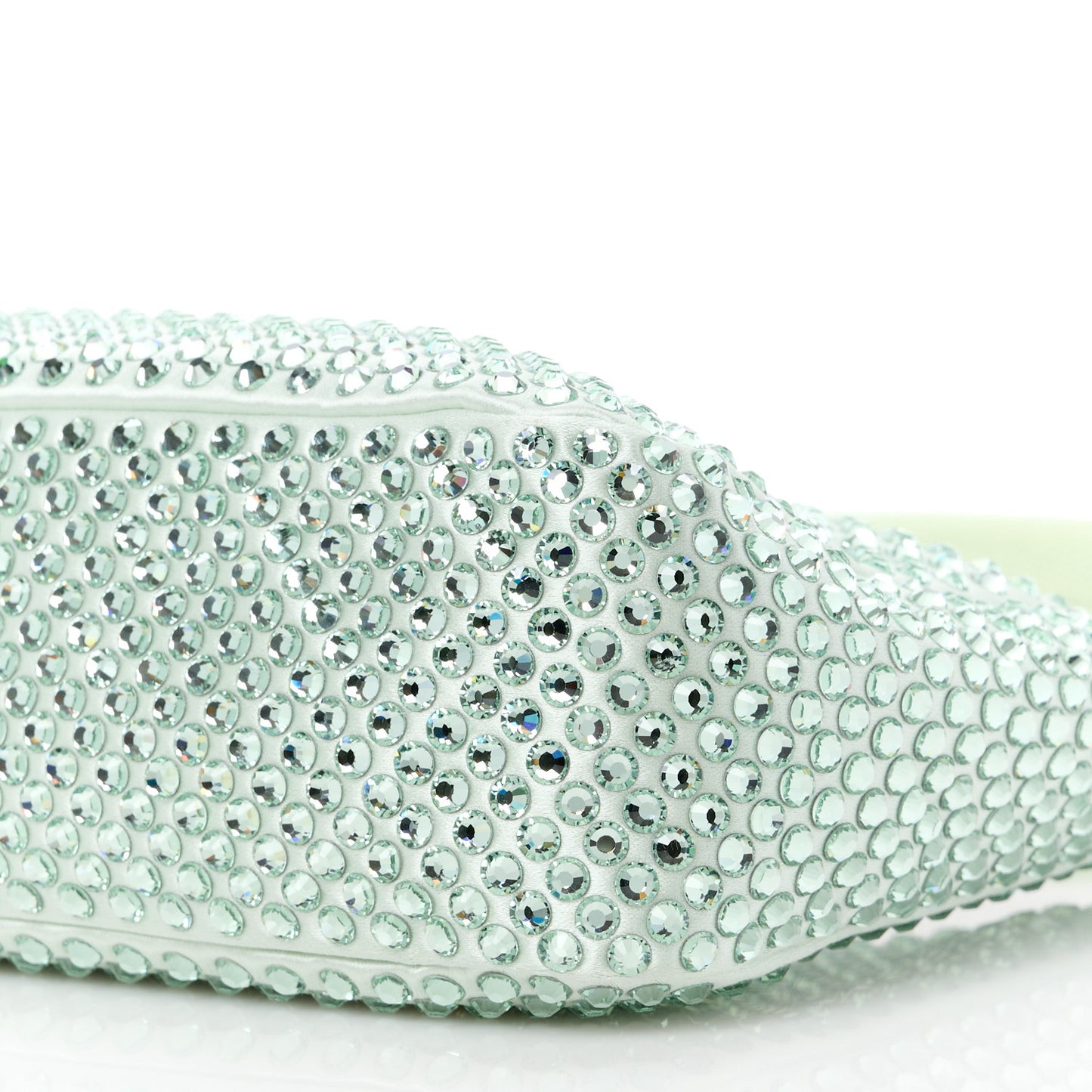Satin Crystal Mini Re-Edition 2000 Bag Acqua