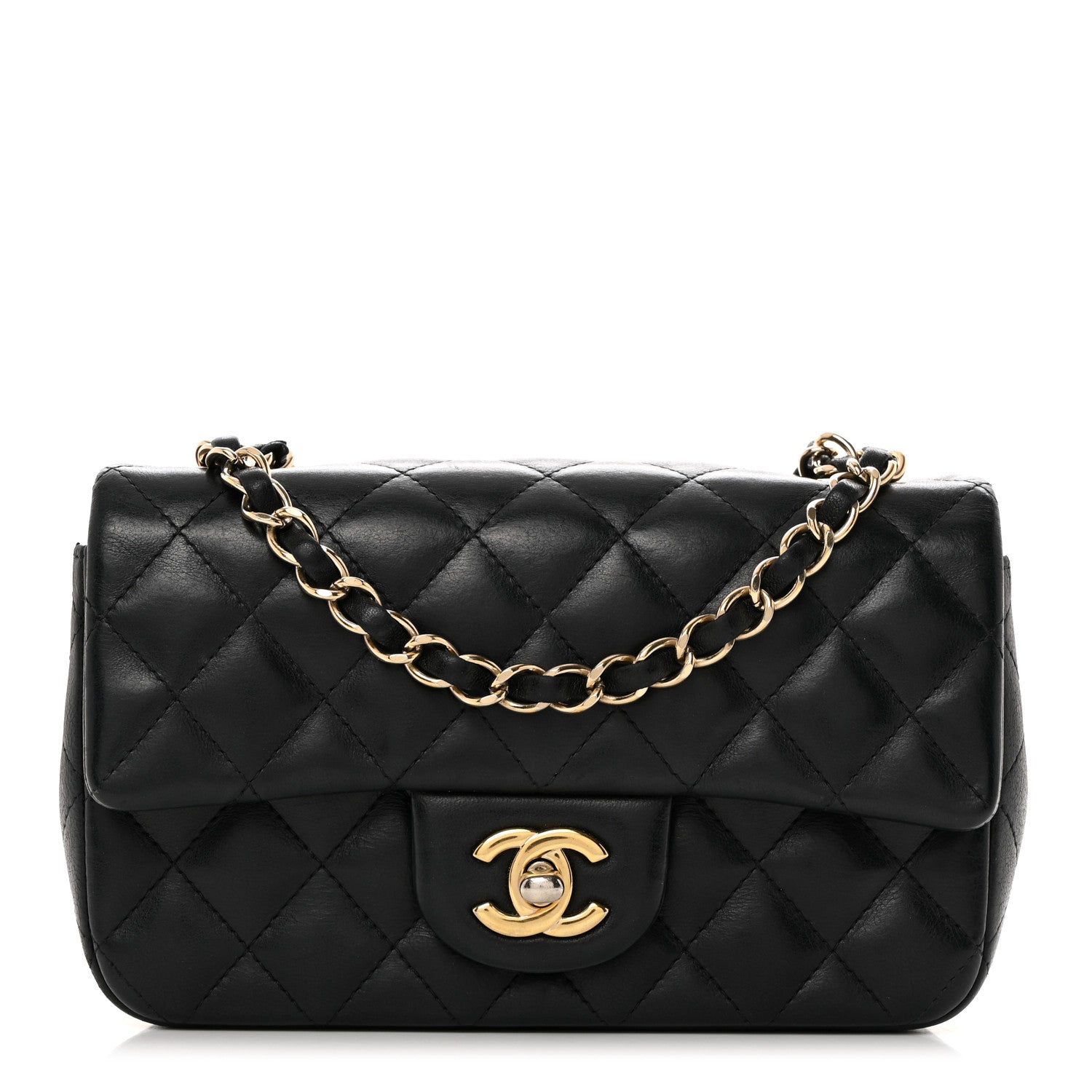 Chanel Lambskin Quilted Mini Rectangular Flap Black 1 of 11