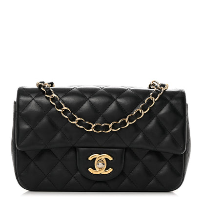 Chanel Lambskin Quilted Mini Rectangular Flap Black 1 of 11
