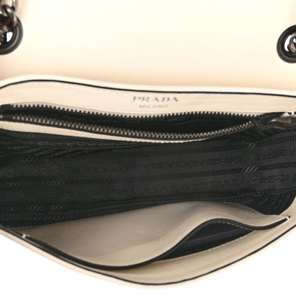 Prada Vitello Studded Crossbody White Black 5 of 9