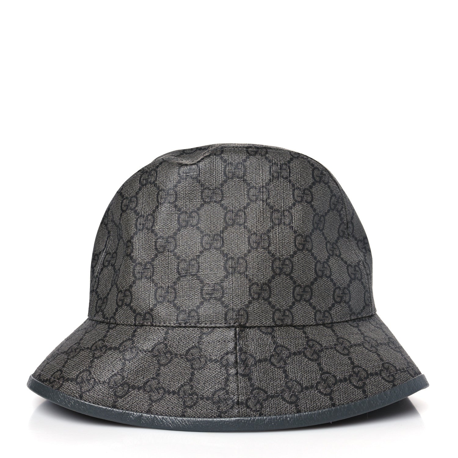 Gucci GG Supreme Monogram Textured Dollar Calfskin GG Blackie Fedora Hat M Grey Black Graphite 4 of 7