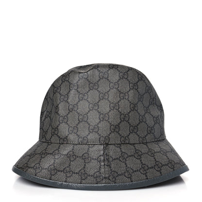 Gucci GG Supreme Monogram Textured Dollar Calfskin GG Blackie Fedora Hat M Grey Black Graphite 4 of 7