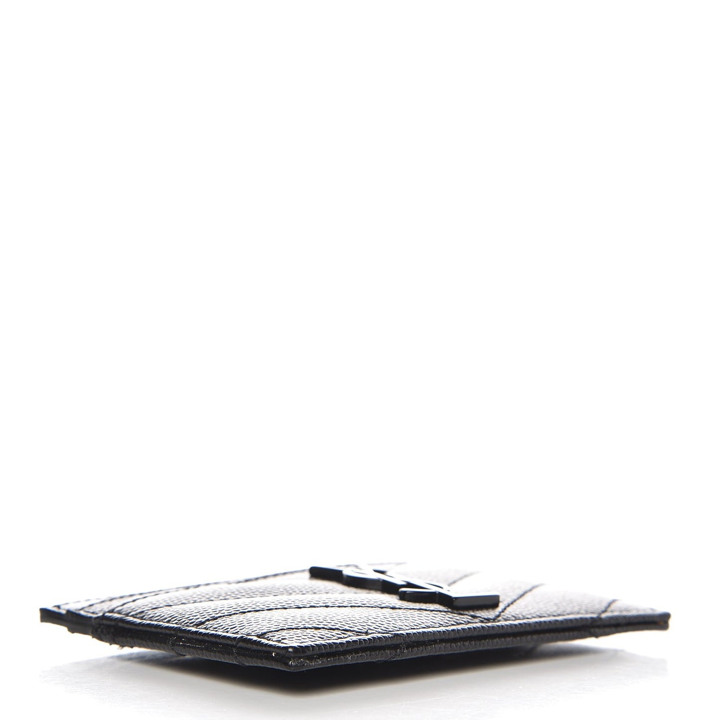 Grain De Poudre Matelasse Chevron Monogram Credit Card Case Black