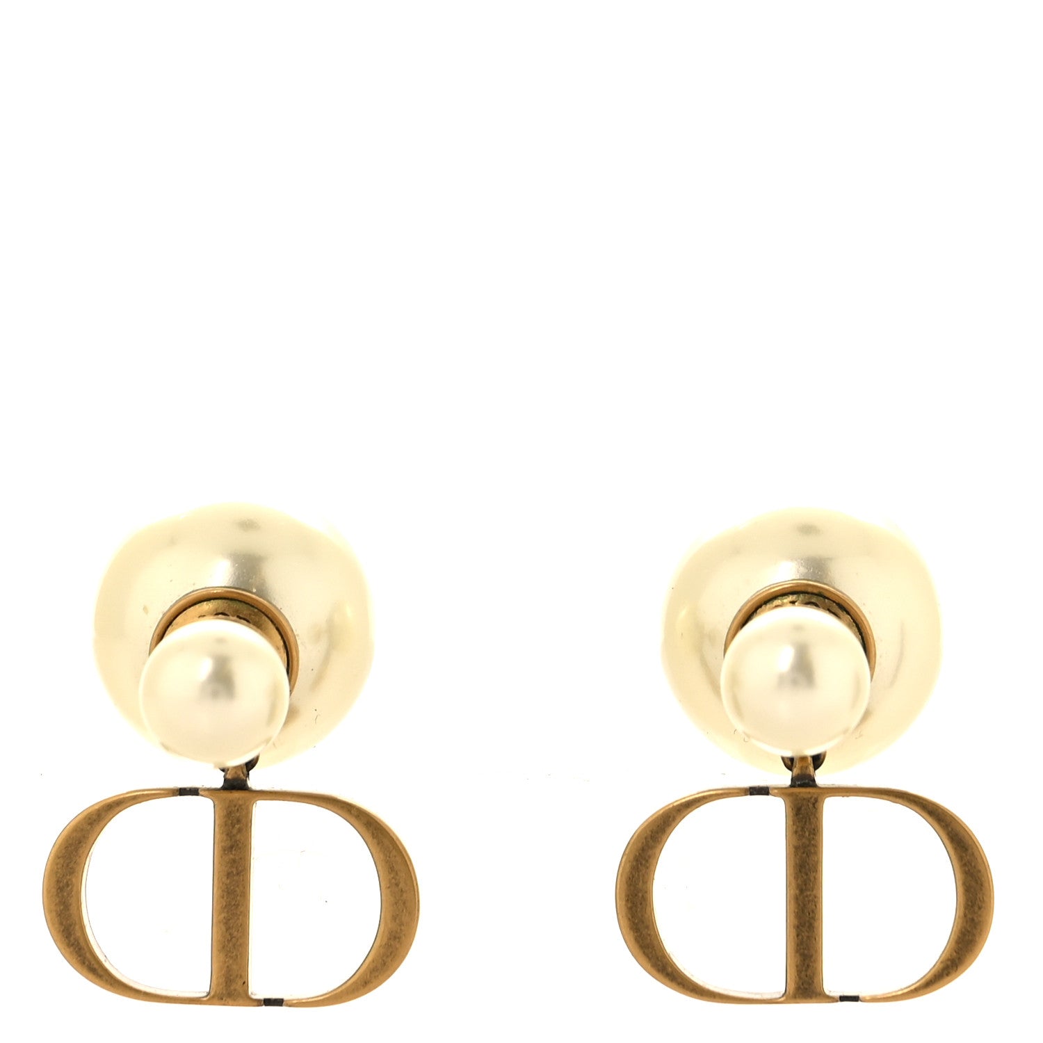 Christian Dior Pearl Mise En Dior CD Tribal Earrings 1 of 4
