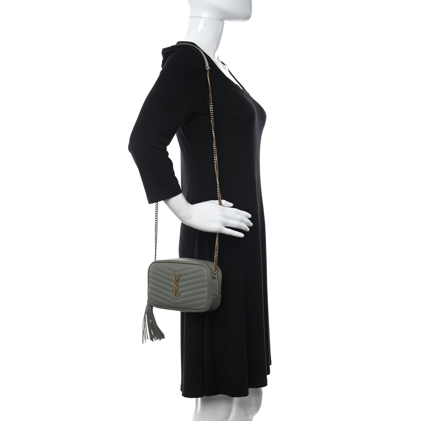 Grain De Poudre Matelasse Monogram Mini Lou Camera Bag Light Sage