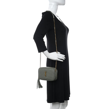 Saint Laurent Grain De Poudre Matelasse Monogram Mini Lou Camera Bag Light Sage 2 of 8