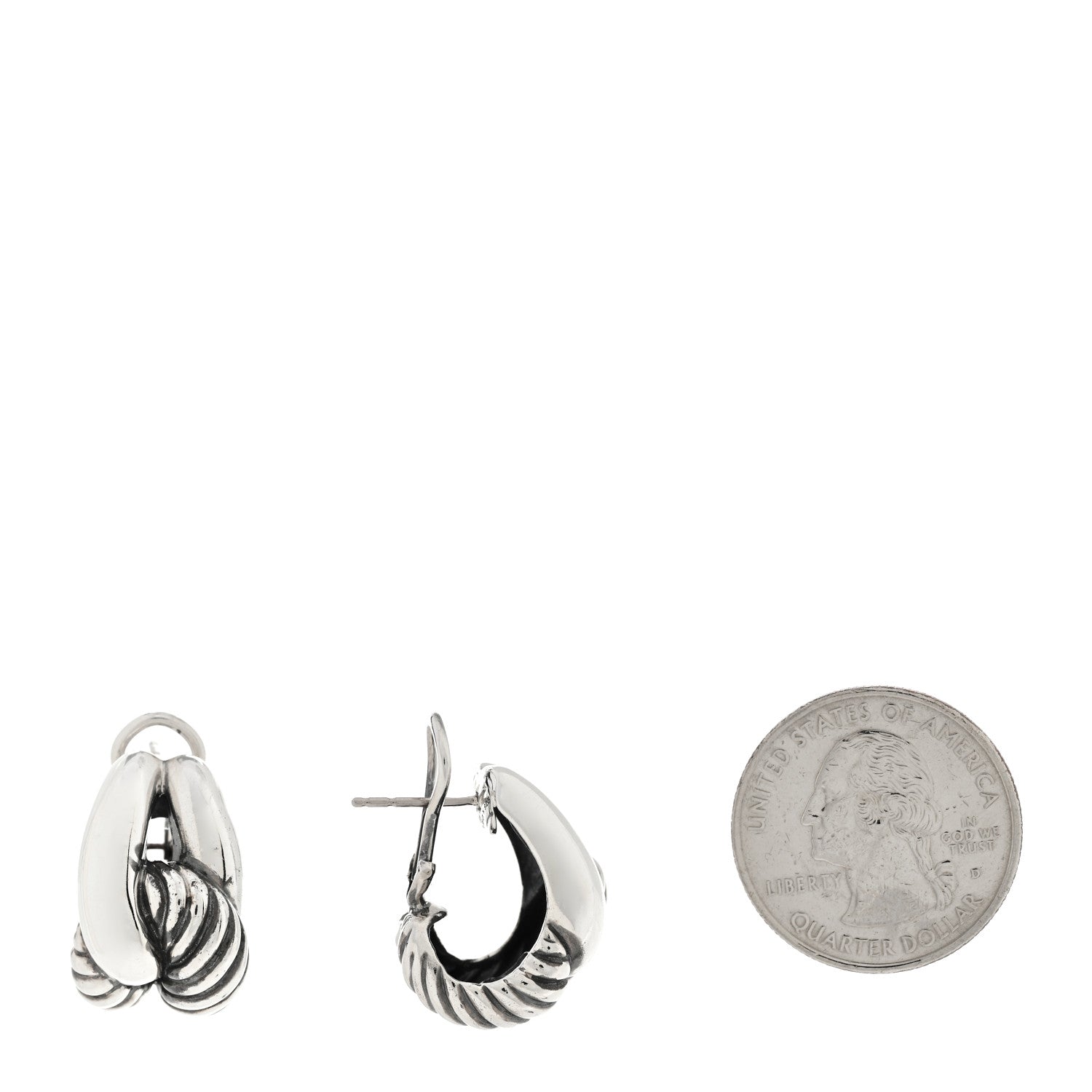 David Yurman Sterling Silver Single Loop Labyrinth Earrings 2 of 4